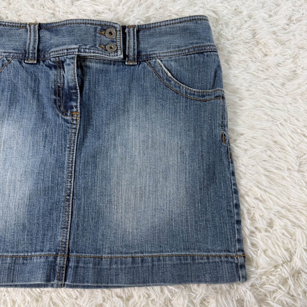 Ann Taylor Loft Denim Jean Mini Skirt‎ Blue Size 10 Summer Chic Dressy Feminine